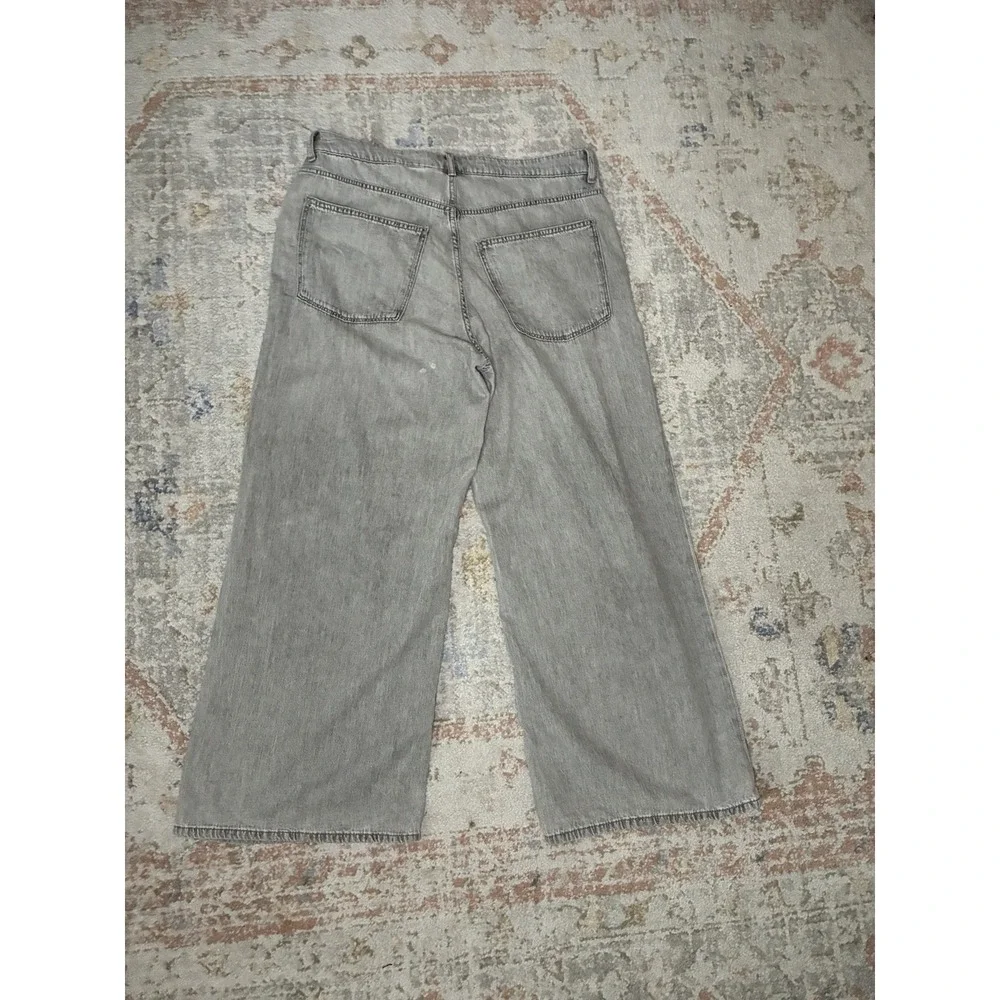 Gray Wide Leg Jeans Womens Size 10 High Waisted Baggy Denim Pants Y2K-Skater - Picture 7 of 7